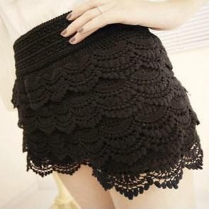 Shorts Renda Guipir Preto